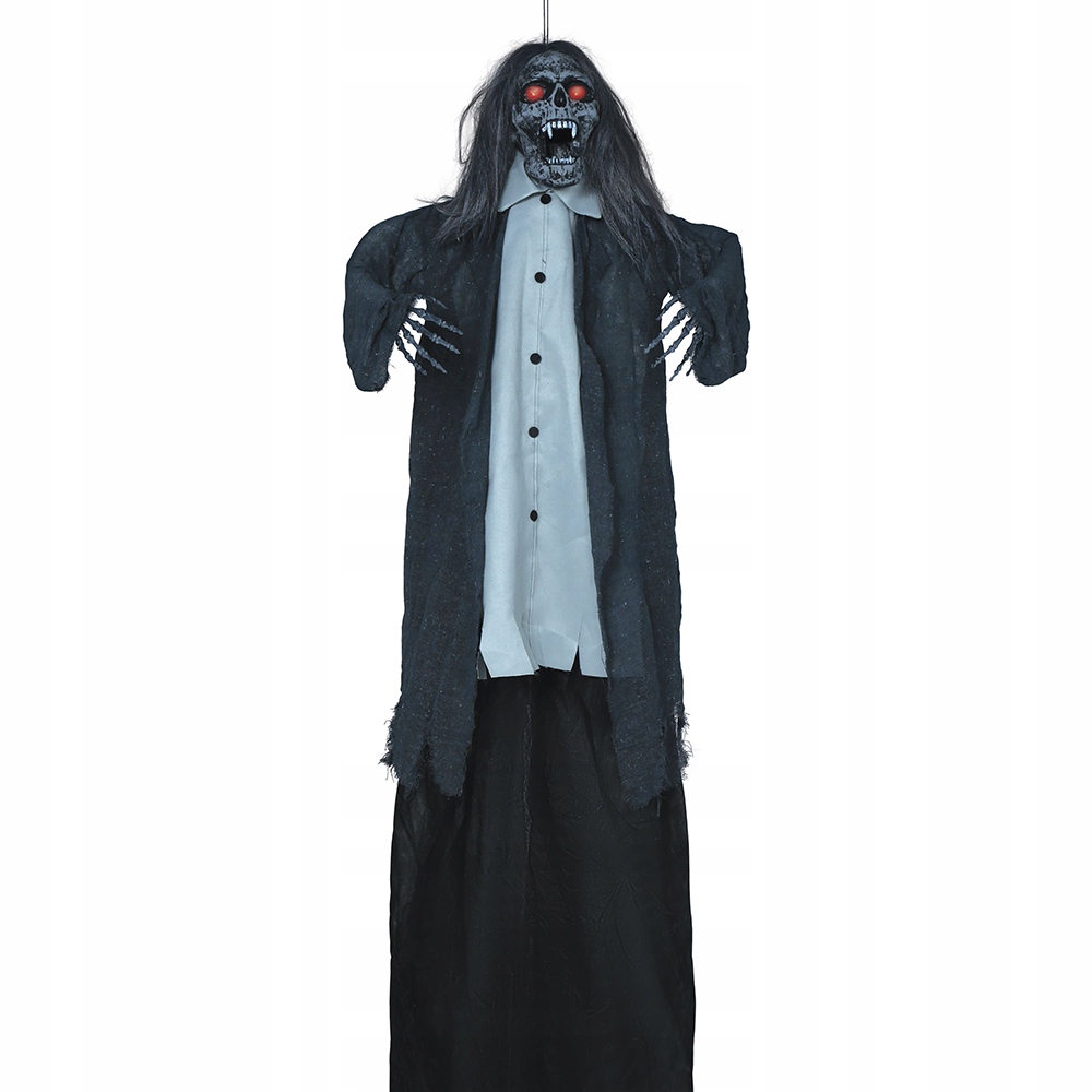Zombie v závesnom obleku Interaktívna dekorácia na Halloween 160 cm