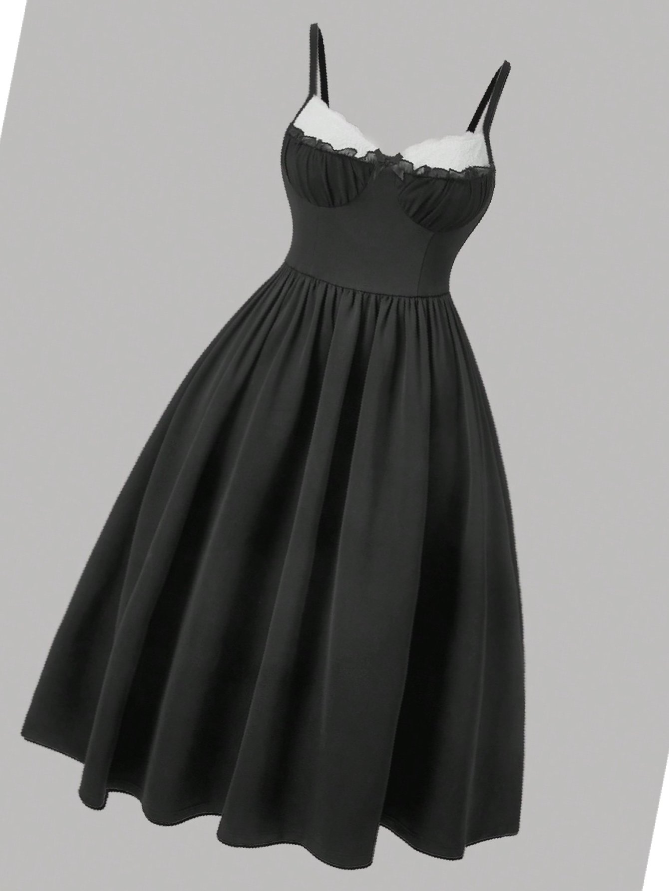 Šaty Na Ramínkách Černá Výstupní Maxi Prošívaná 4XL 48