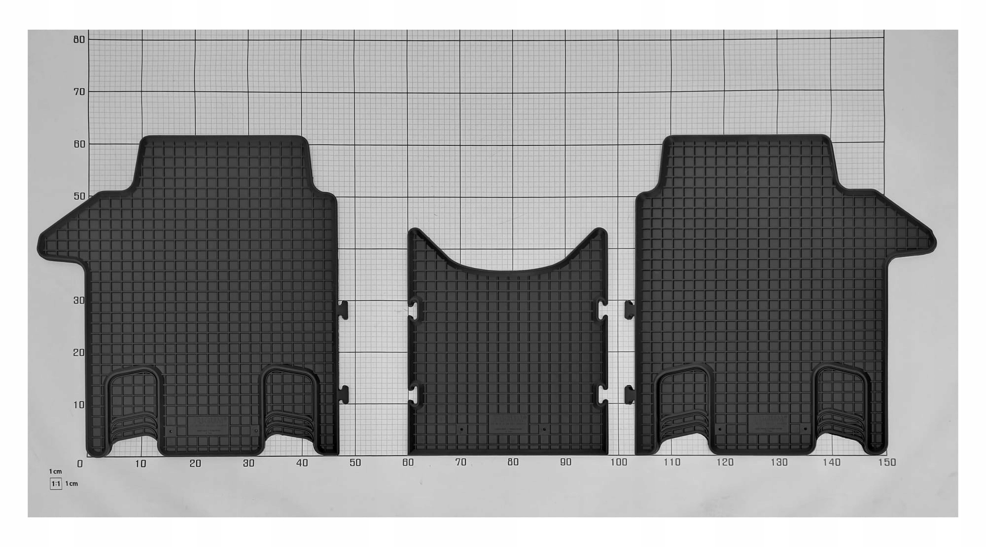 Dywaniki i mata do Volkswagen T7 Multivan 8 miejsc L2 od 2022- Materiał guma