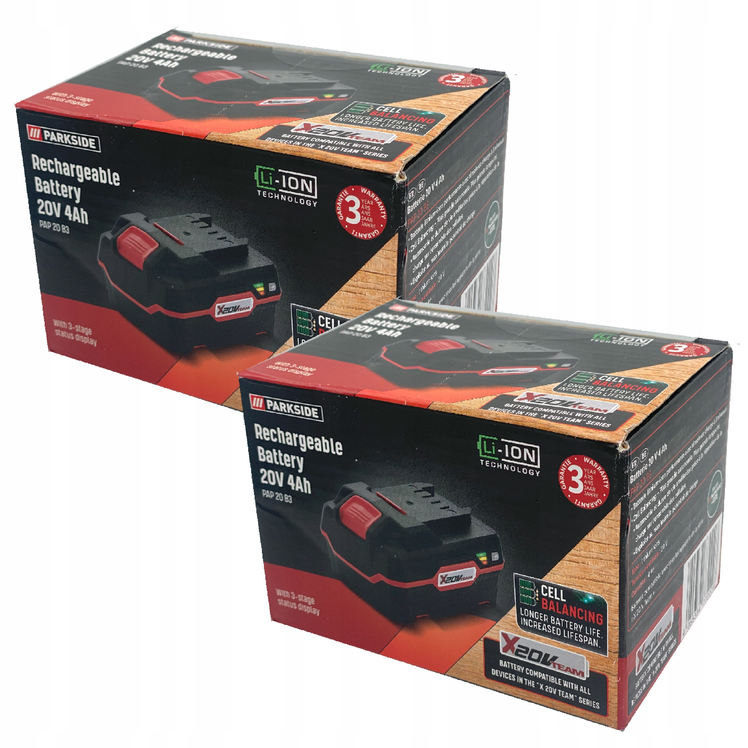 

Parkside Zestaw 2 x akumulator bateria 4 Ah, 20 V