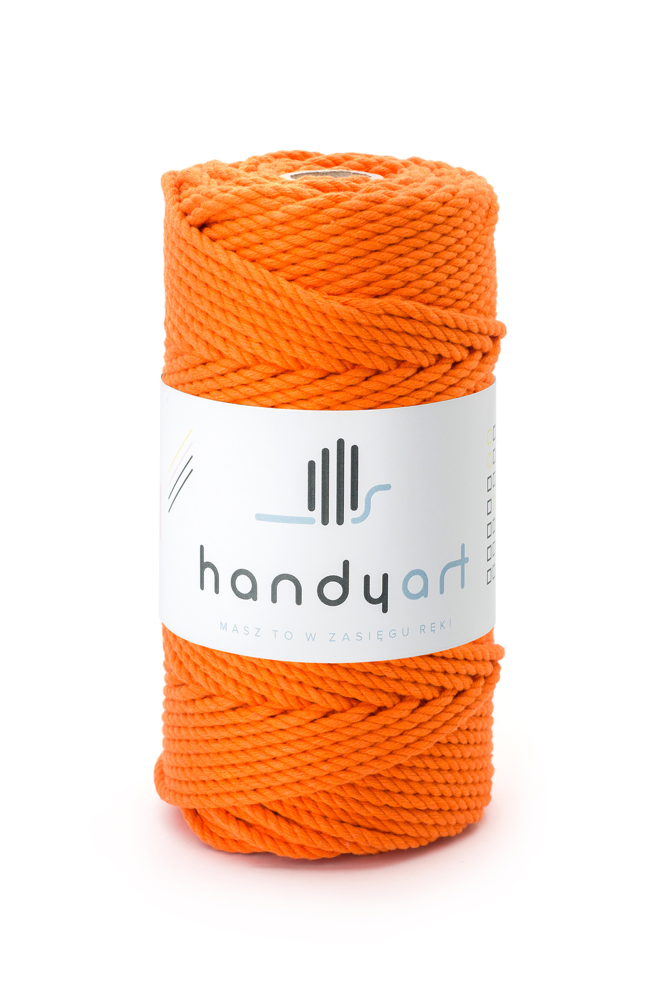 Sznurek do makramy 3ply bawełniany pomarańcz 5mm