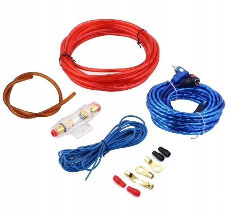 ZESTAW GRUBE KABLE DO WZMACNIACZA TUBY SUBWOOFERA 1500W SAMOCHODOWEJ Marka inna