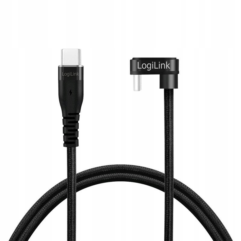 Kabel Usb 2.0 LogiLink CU0194 Usb-c Usb-c, M/M, kątowy, czarny, 3m