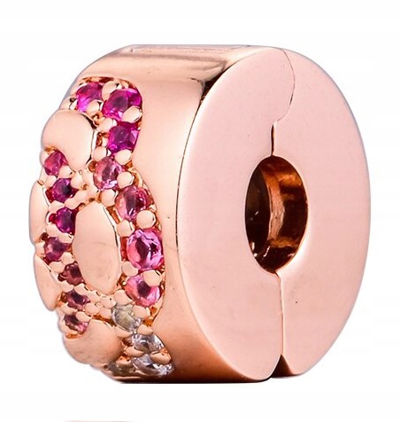 Charms Pozlacený Klips Červené Zirkony Bezpečnostní stopky Stříbro 925