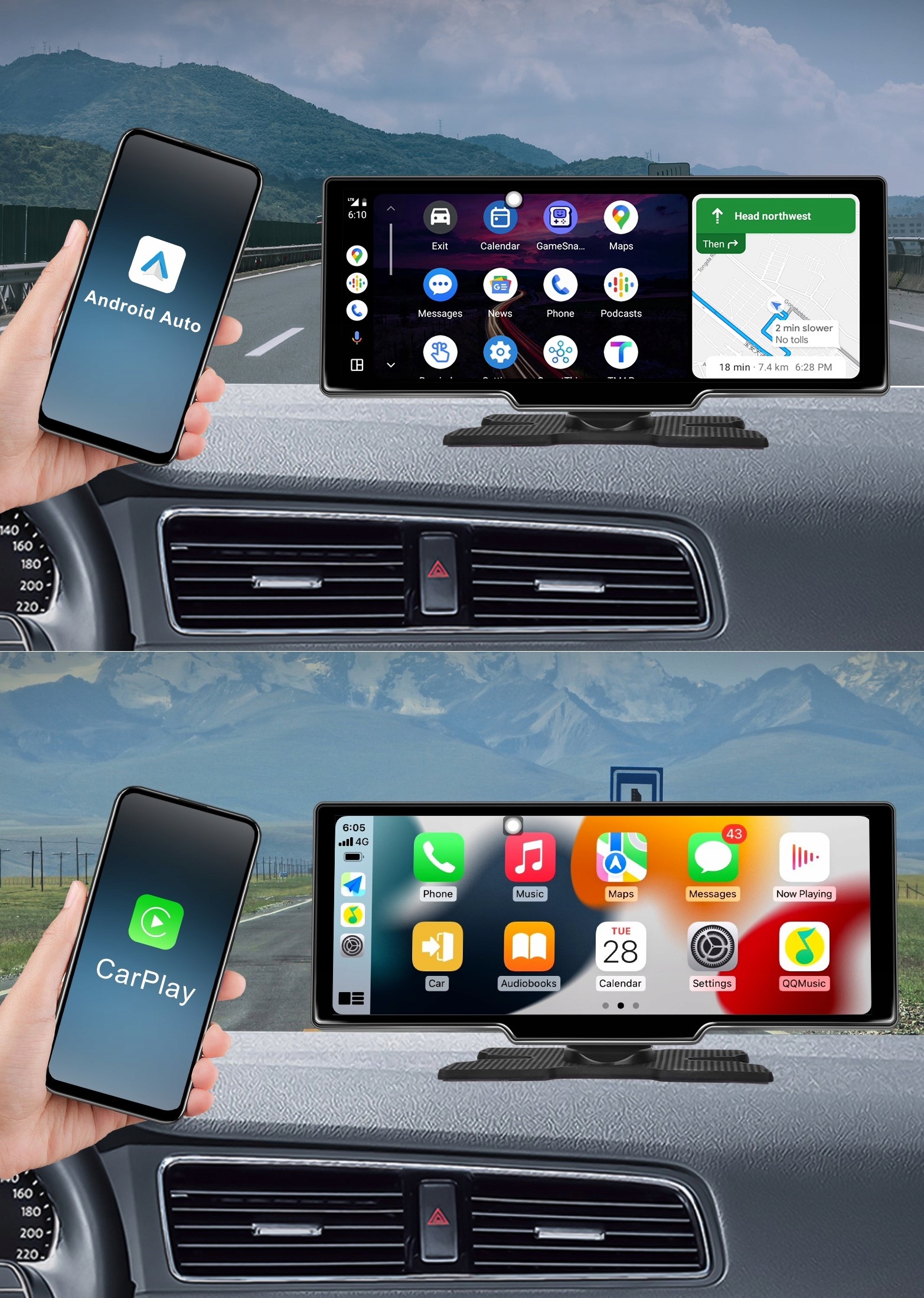 RADIO STACJA MULTIMEDIALNA MONITOR ANDROID AUTO APPLE CARPLAY ANDROID 13 Model A3372 ANDROID 13