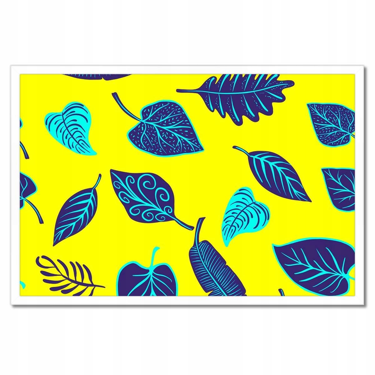 Plakáty v rámu 60x40 Modré listy Listy