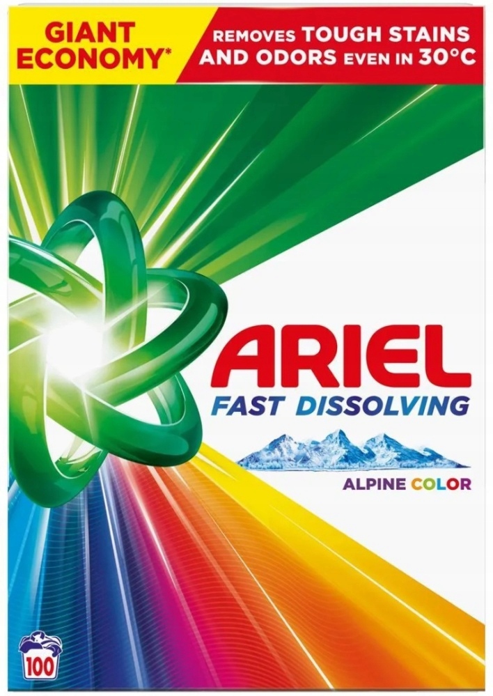 Levně Ariel Alpine Color Prací prášek na barevné prádlo 5,5 kg 100P