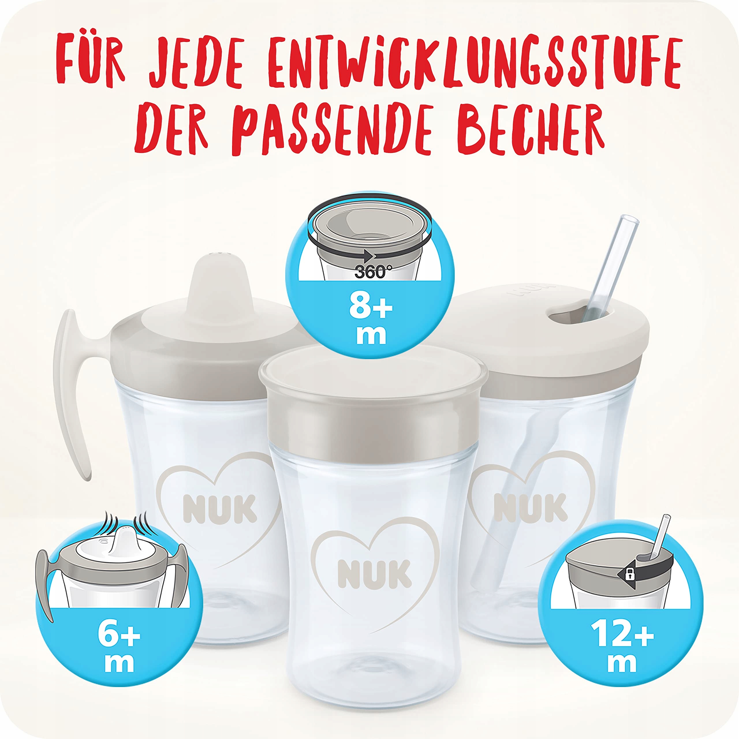 NUK Kubek Termiczny Dla Dzieci 230ml 8+ Miesięcy Niebieski BPA Free — miniatura 7