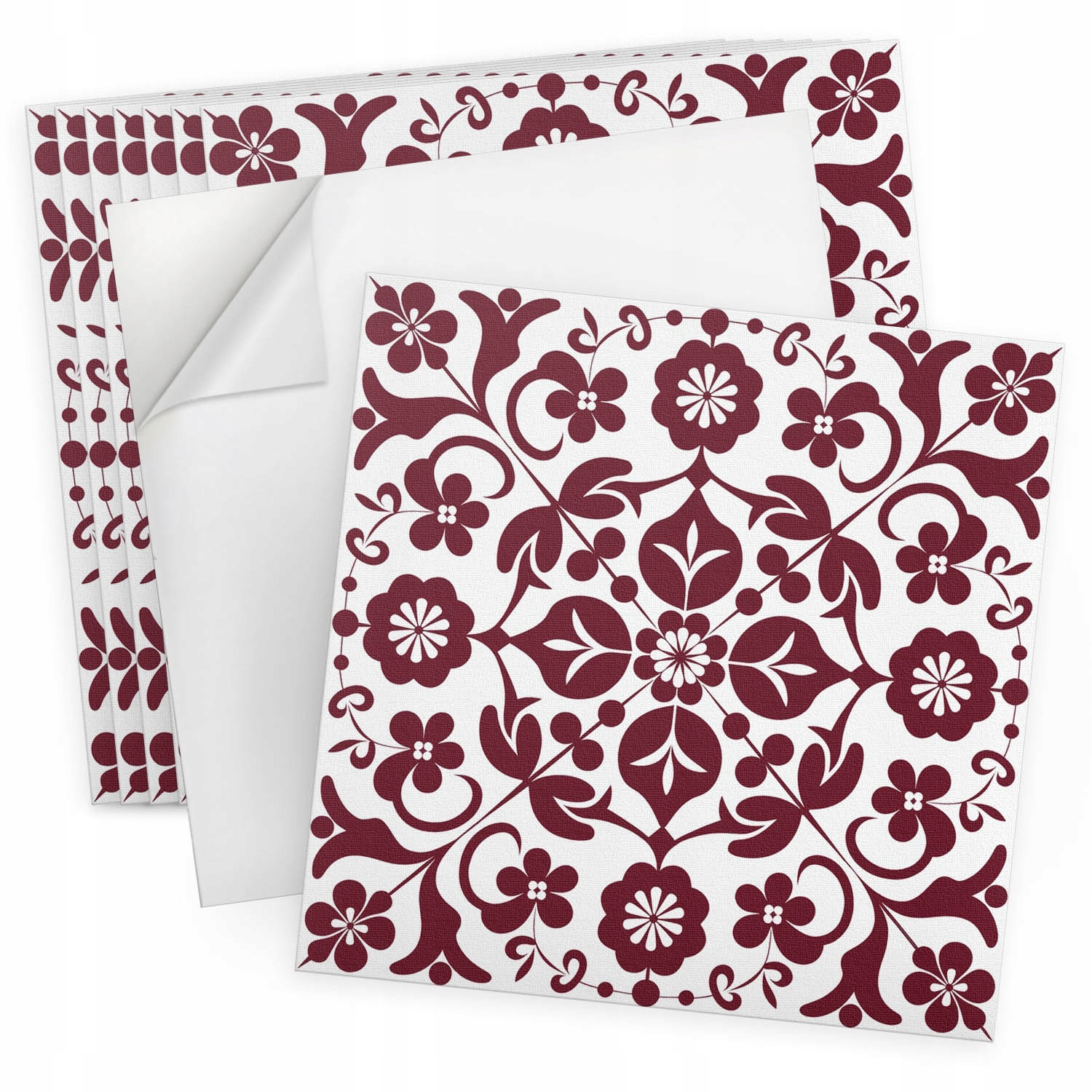 Vinylové podlahové dlaždice 9 ks 30x30 cm Květinový vzor s ornamenty