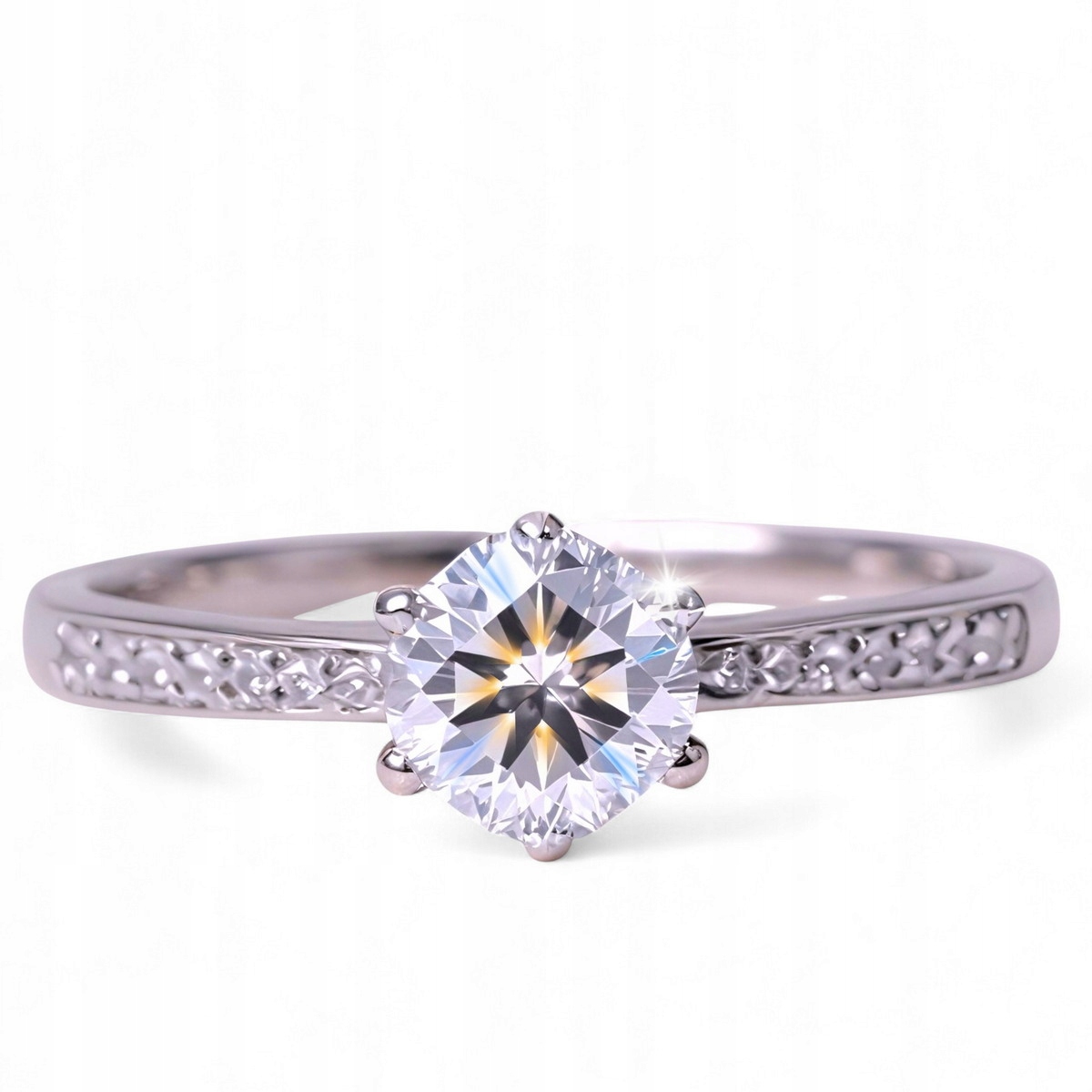 Prstýnek ze stříbra 925 s moissanitem a diamantem 0.8 Ct (karátů) imitace briliantu