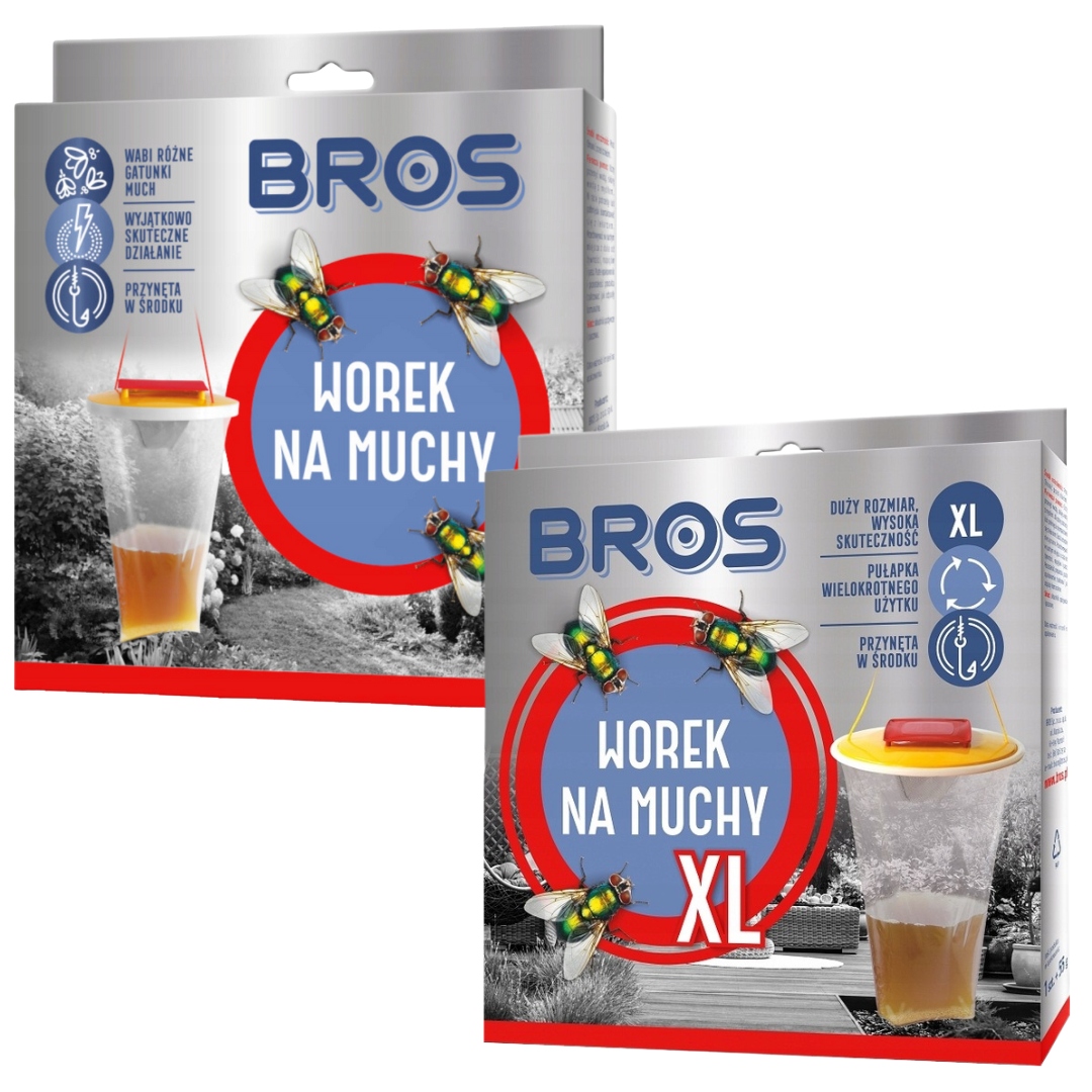 Bros Worek Na Muchy XL 8L Pułapka Na Muchy Skuteczna Z Przynętą Do Ogrodu