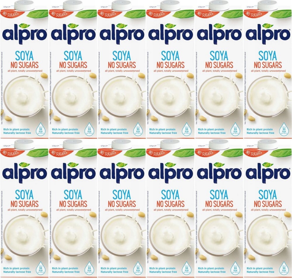 Napój sojowy naturalny roślinny Alpro bez cukru 1 l x 12