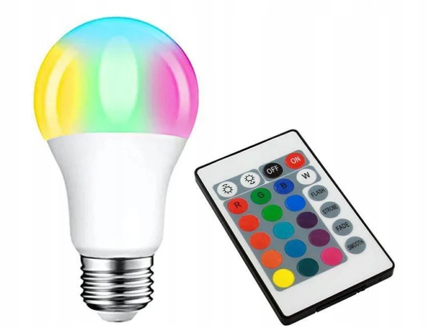 ŻARÓWKA KULA DISCO PROJEKTOR DYSKOTEKOWY LED RGB PILOT LASER