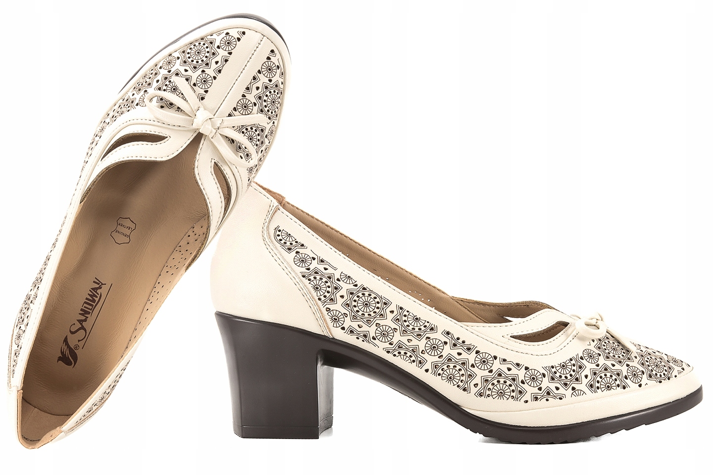 Sandway F38 8830-2 Ažurové Polobotky Na Podpatku Eko 37 Béžová