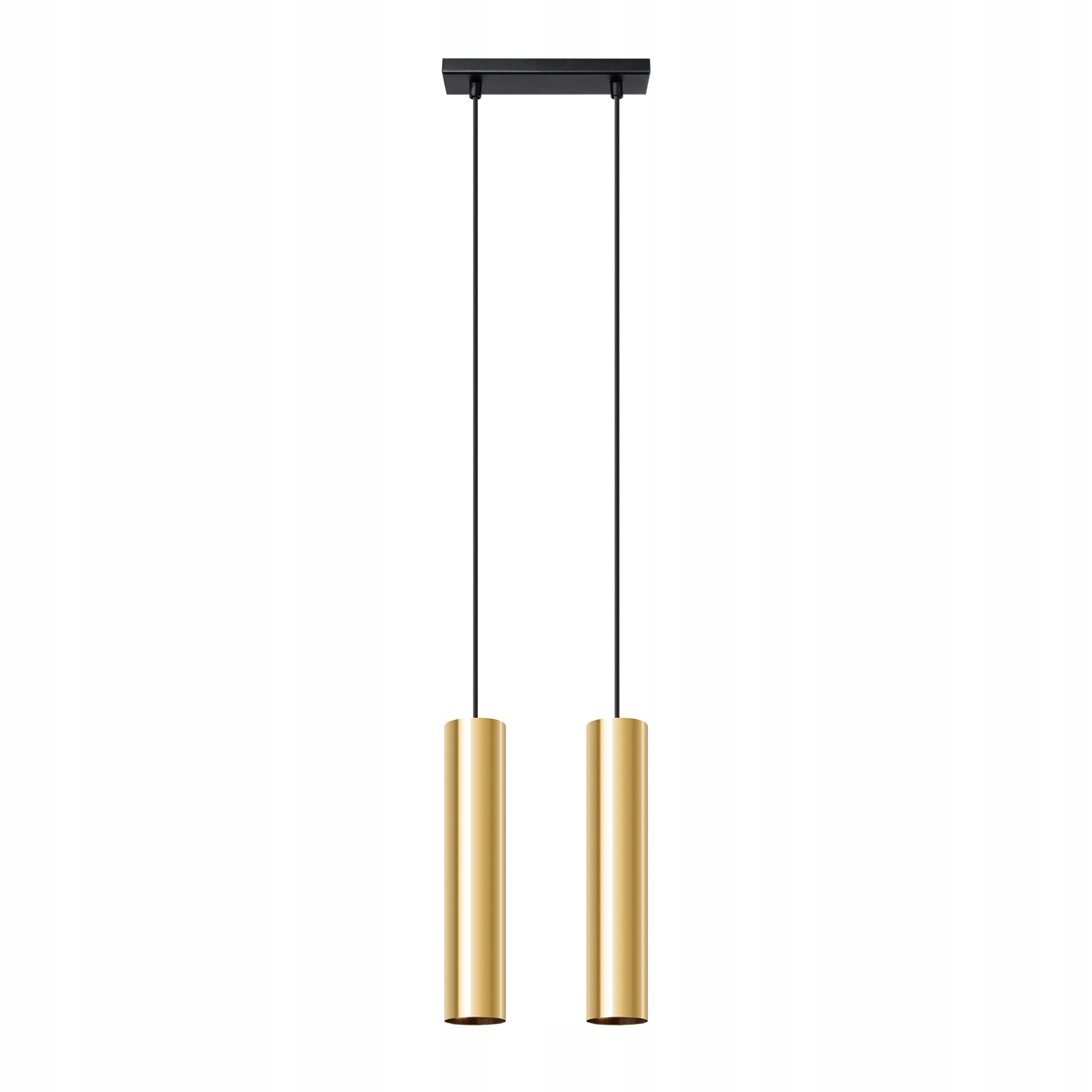 Závesná lampa loft zlatá trubica 30 cm dvojitá nad stôl ostrovček bar Sollux