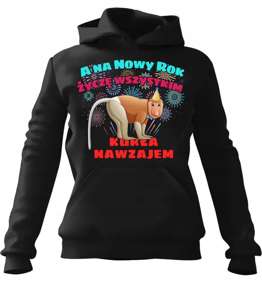pánská mikina s kapucí Nositel na Nový rok Černá L Pro něj Chlapa Manžela Ch