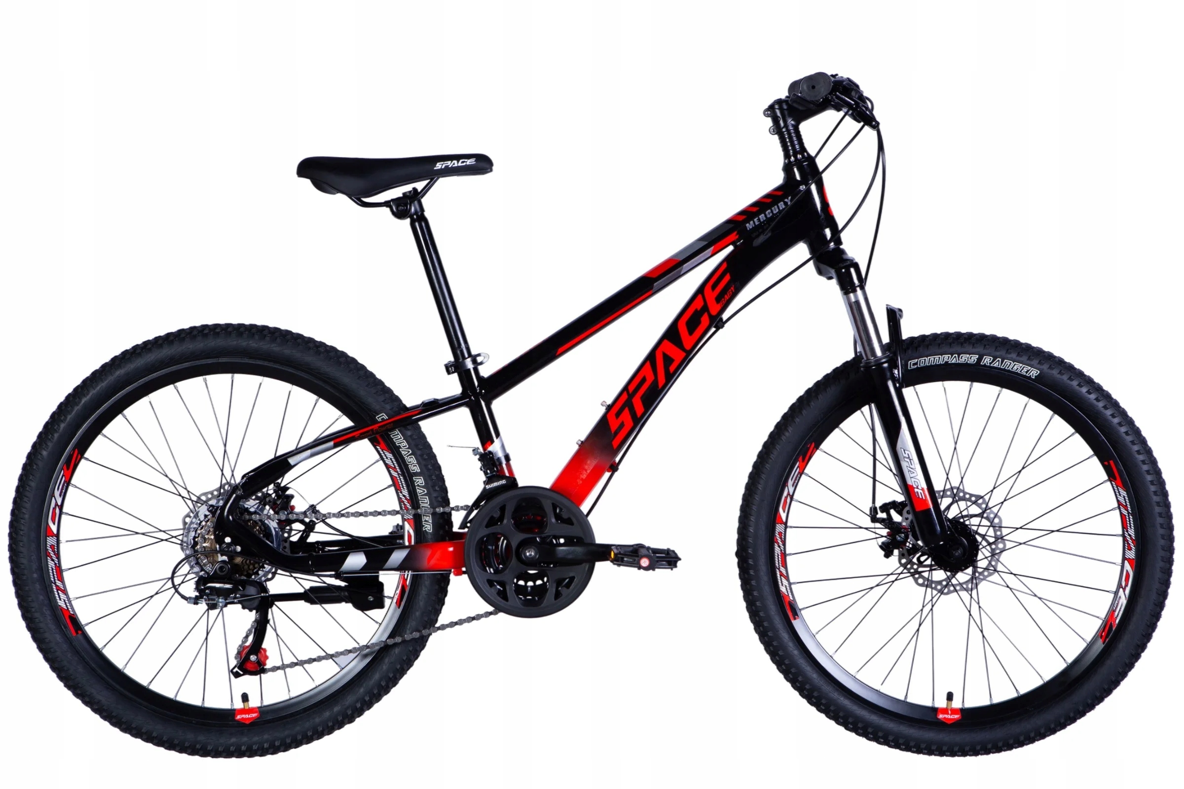 Dětské Kolo 24" Horské Mtb Mercury Rám 11 Palců Tlumič Černý