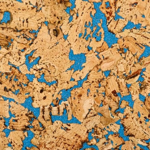 Dekorativní nástěnný korek, korková stěna 1,98 m2, dekorativní panely, modrá barva