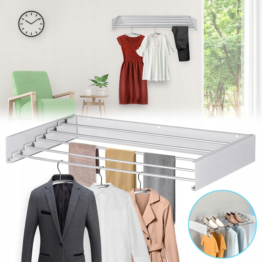 Suszarka Do Prania – Montowana Na Ścianie – Suszarka Do Ubrań, Składana