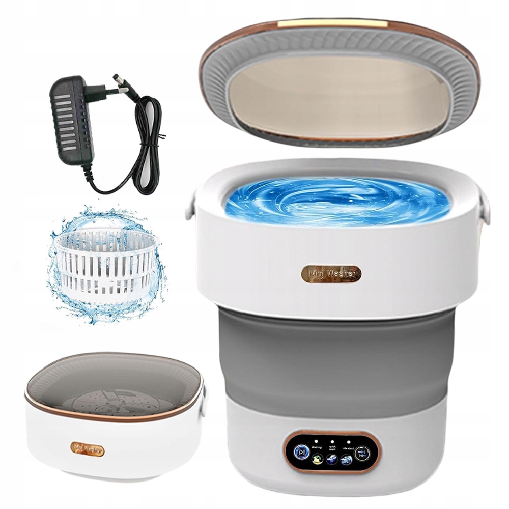 Mini Pralka Turystyczna Składana Przenośna Automatyczna Wirnikowa 12 Litrów