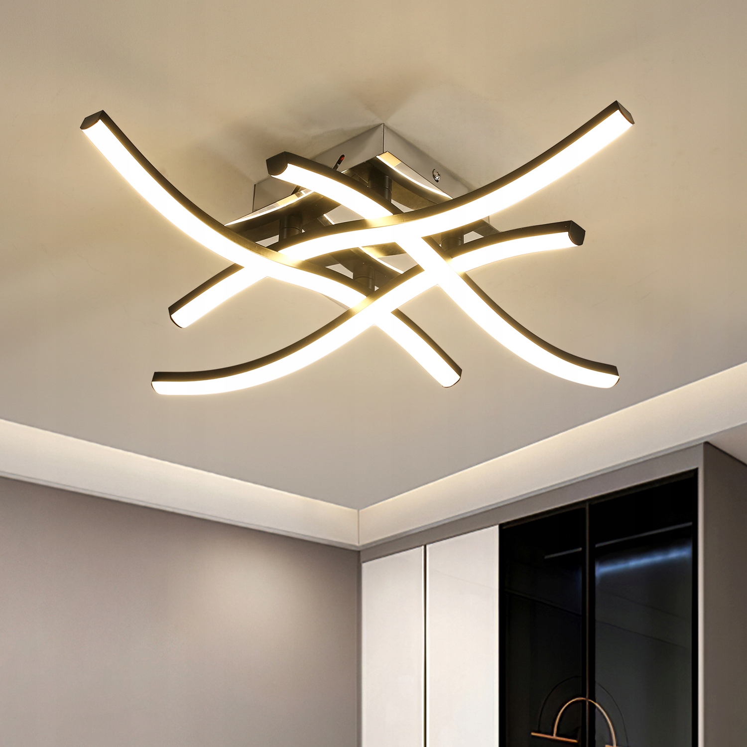 Led Stropní Závěsné Svítidlo Černý Moderní Lustr Do Kuchyně 24W 3000K