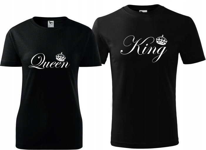 ZESTAW KOSZULEK DLA PARY WALENTYNKI ŚLUB PREZENT Queen King t-shirt