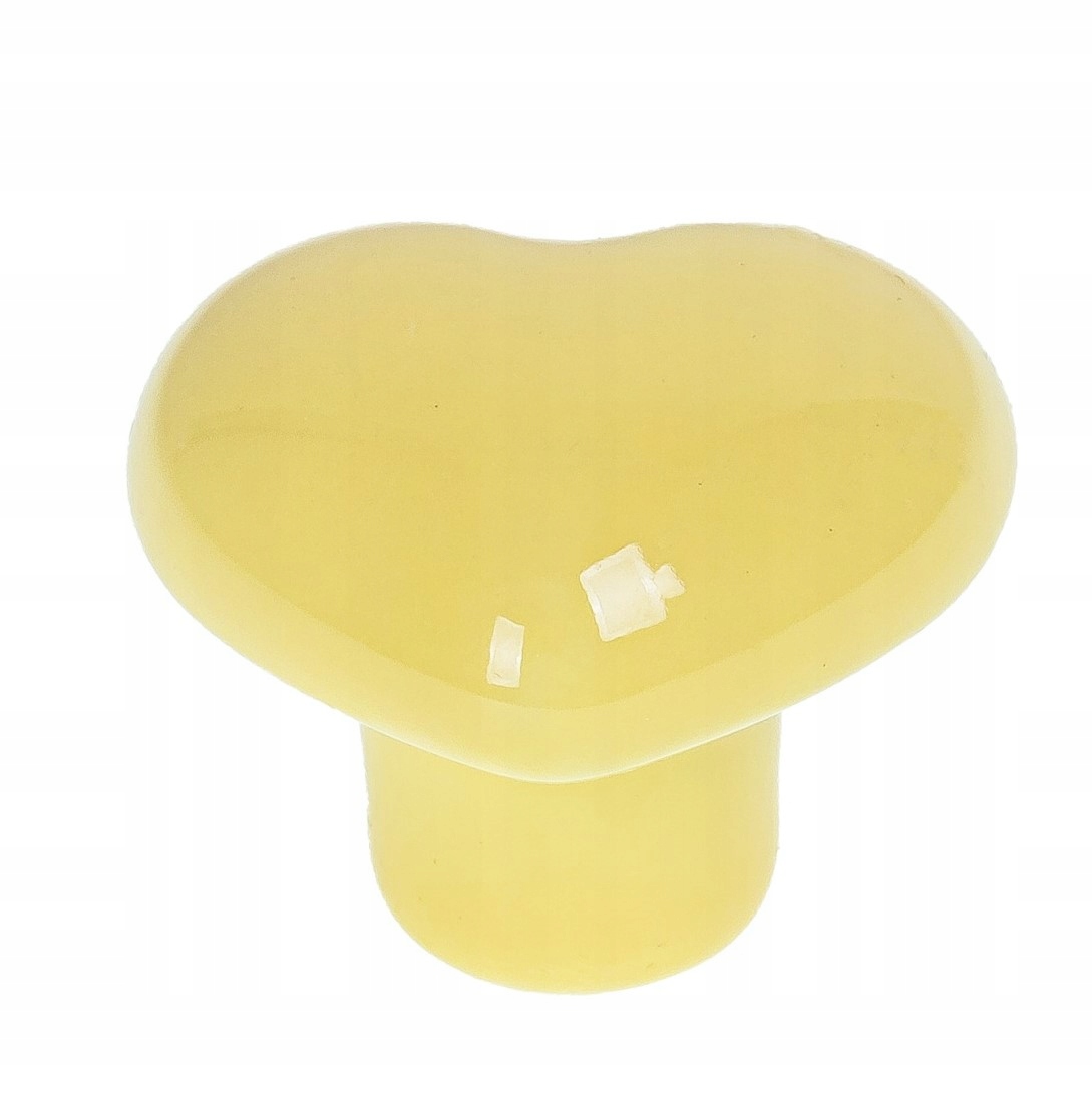 

Gałka Meblowa porcelana Serce pastelowy żółty
