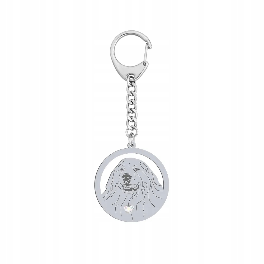 Stříbrný Přívěsek Na Klíče na klíče s Pyrenejským horským psem 925 Šperky Gravírování