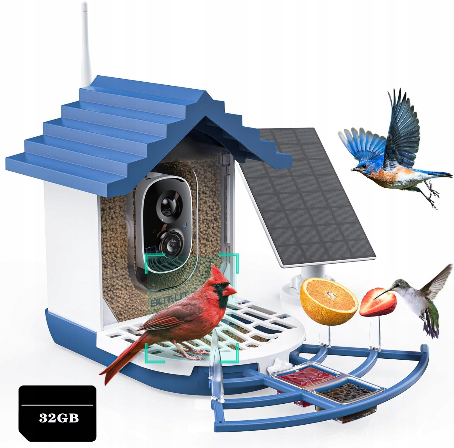 Inteligentní krmítko pro divoké ptáky s solární kamerou 2K Ai identifikuje
