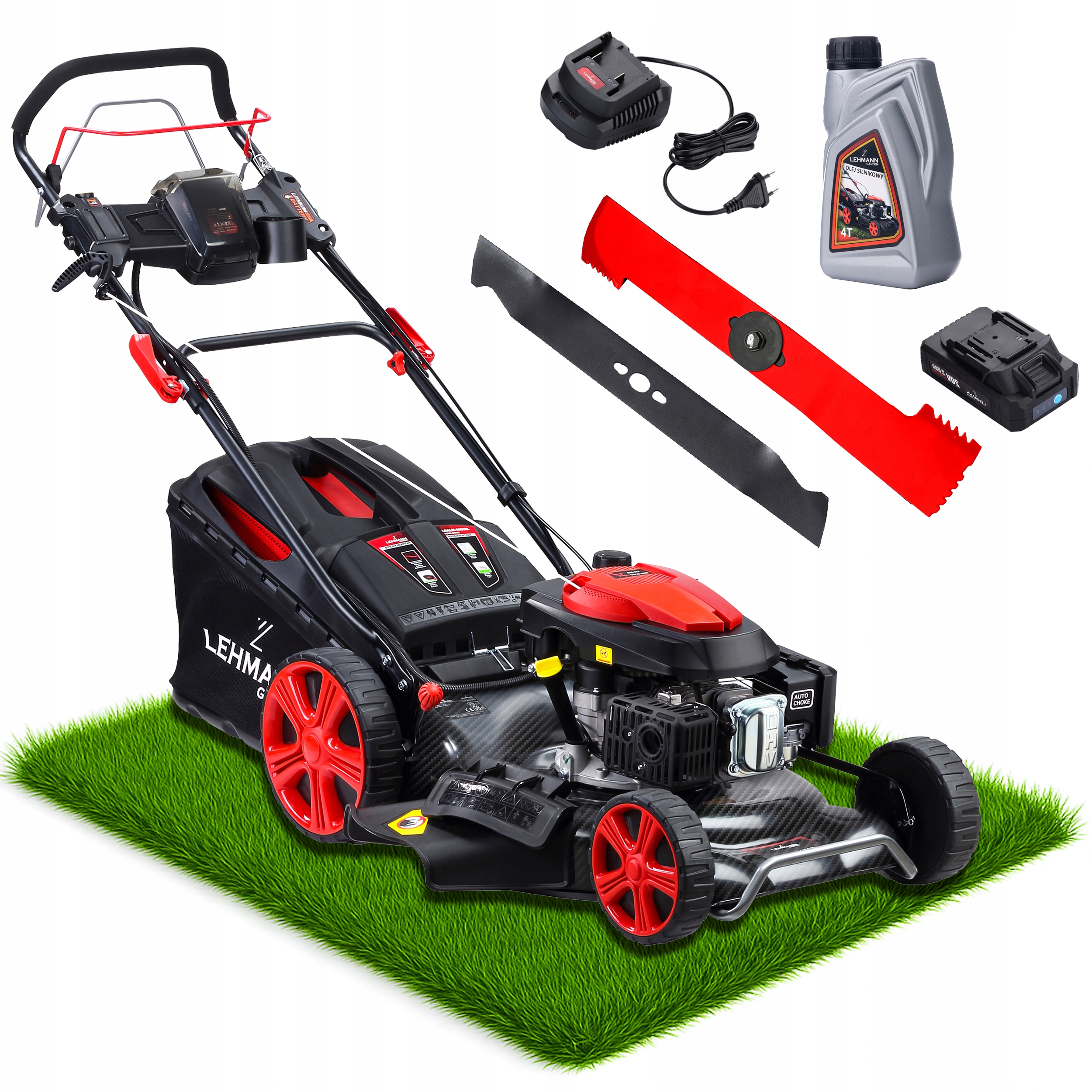 Kosiarka Spalinowa Z Napędem Elektryczy Start Mocna Lehmann 53CM Carbon Red