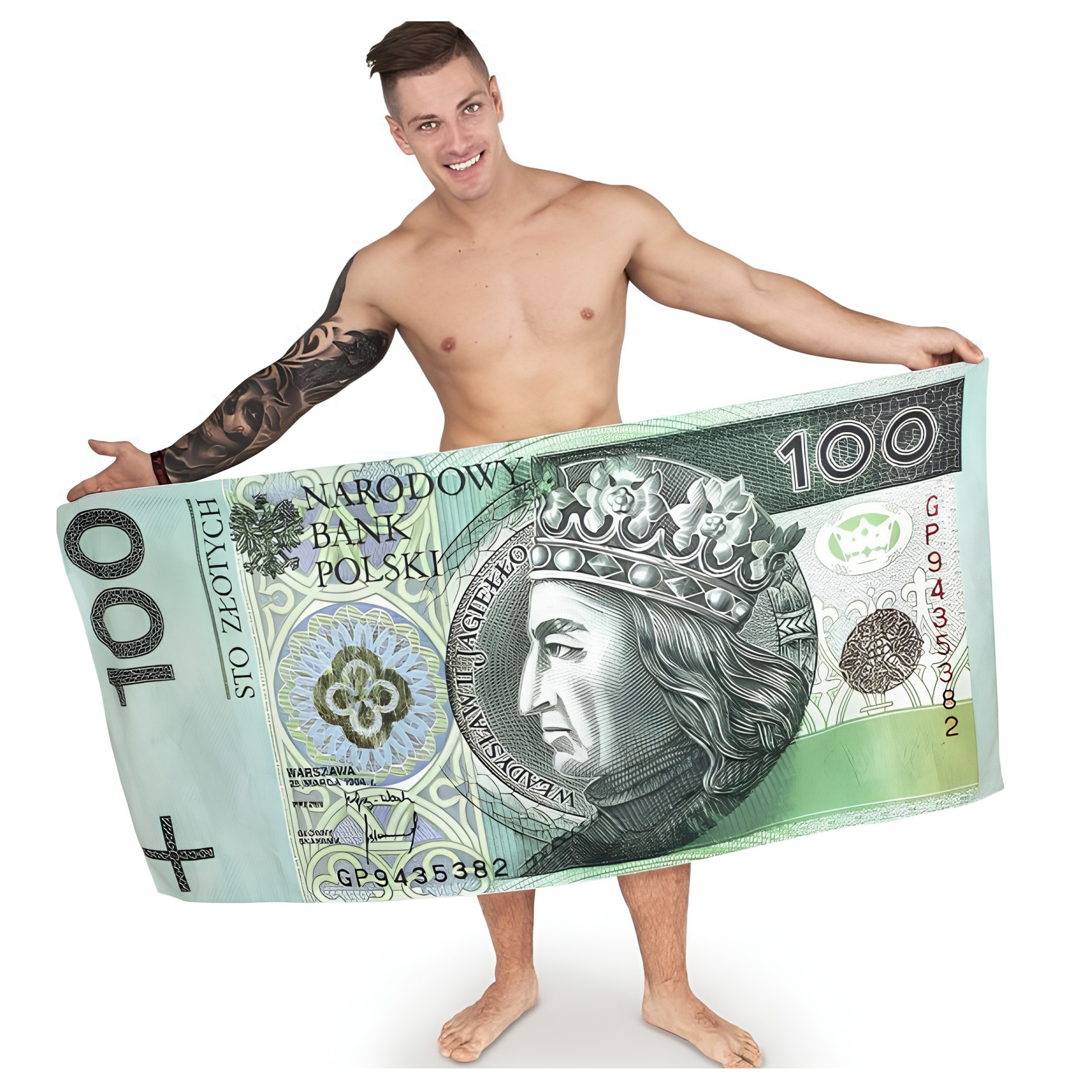 Plážová Osuška Bankovka 100 zł Rychleschnoucí Mikrovlákno Koupelnová 160x75