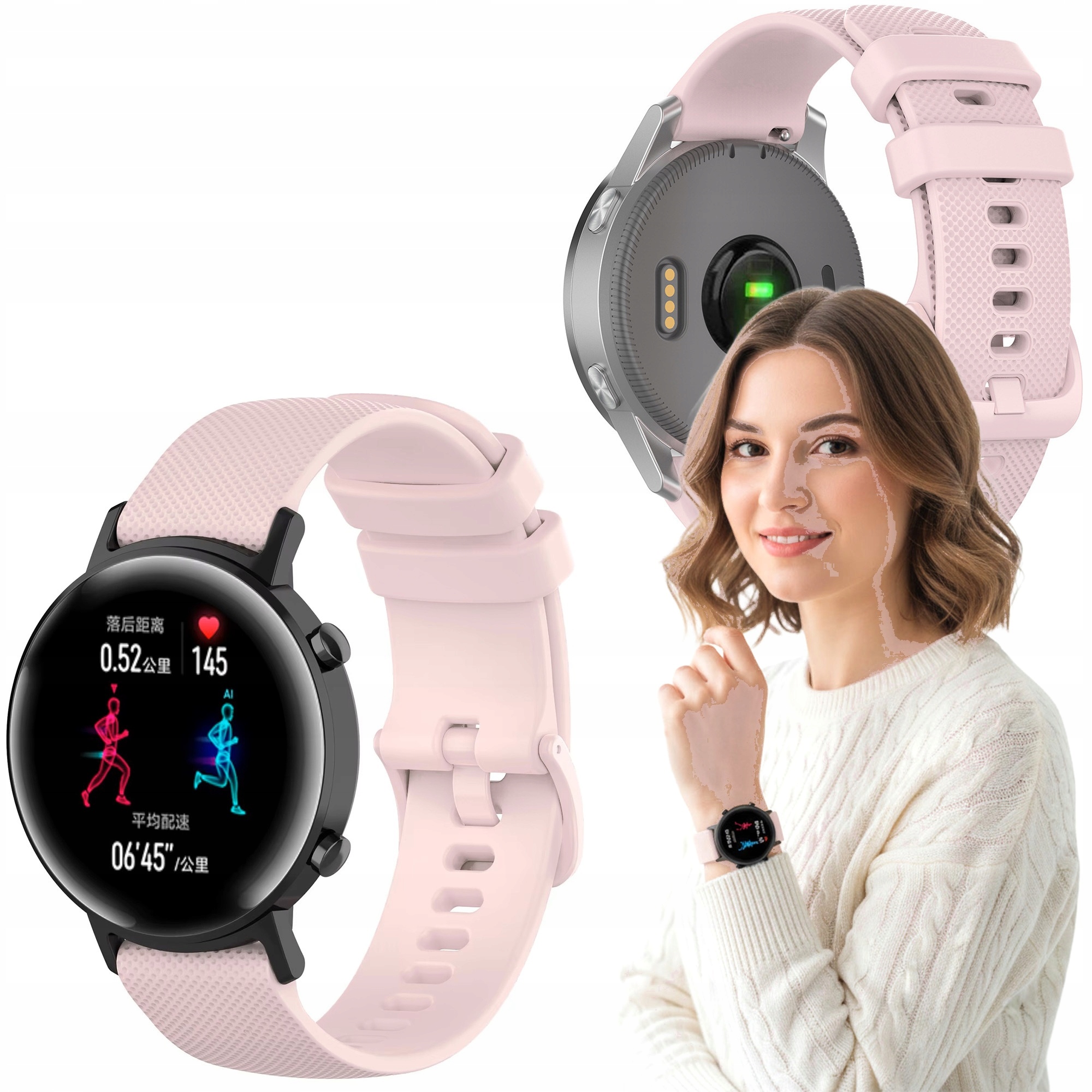 Pasek Do Zegarka 20mm Pasek Do Smartwatch 20mm Różowy