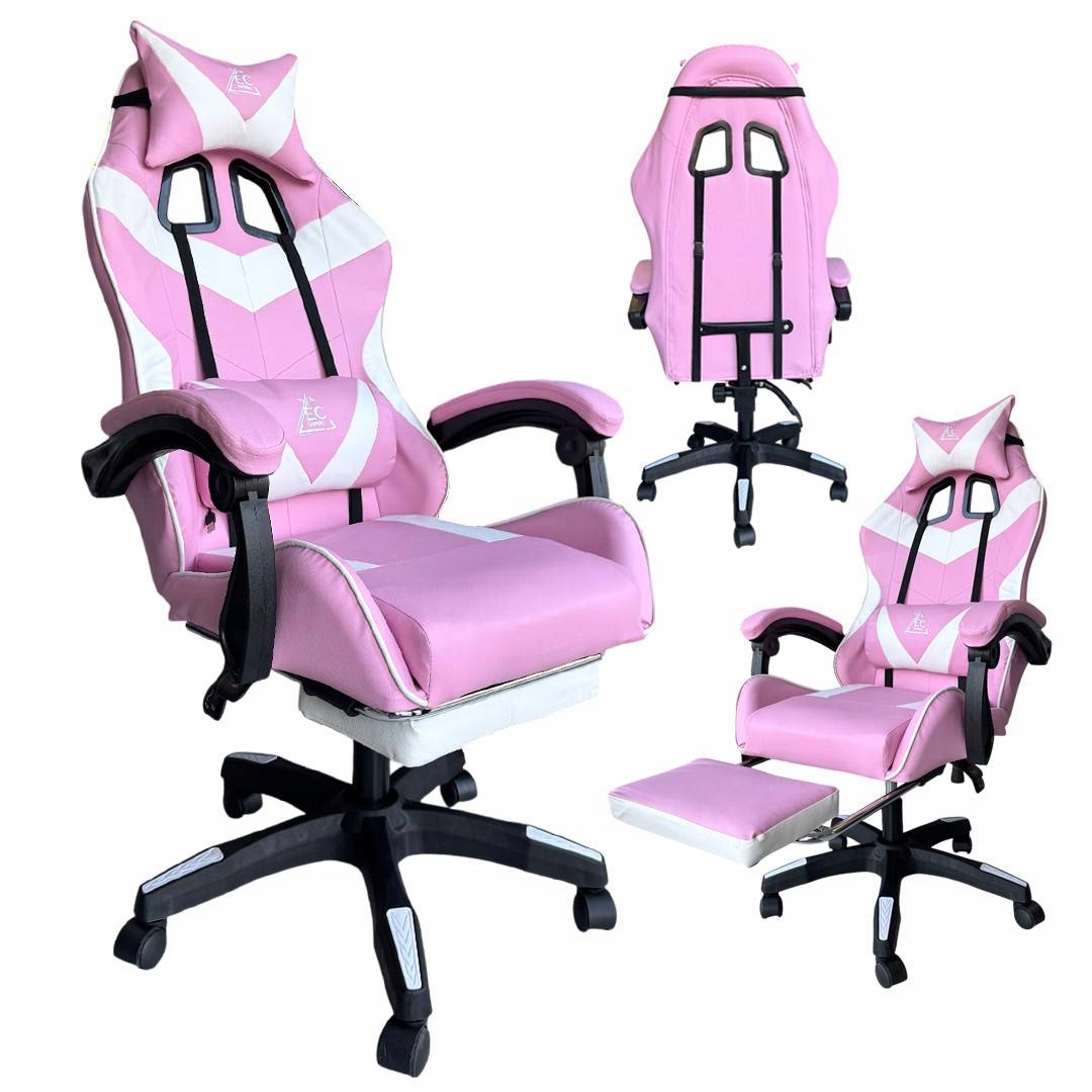 Fotel Gamingowy Obrotowy Z Podnóżkiem Ec Gaming Masażer Ko24R