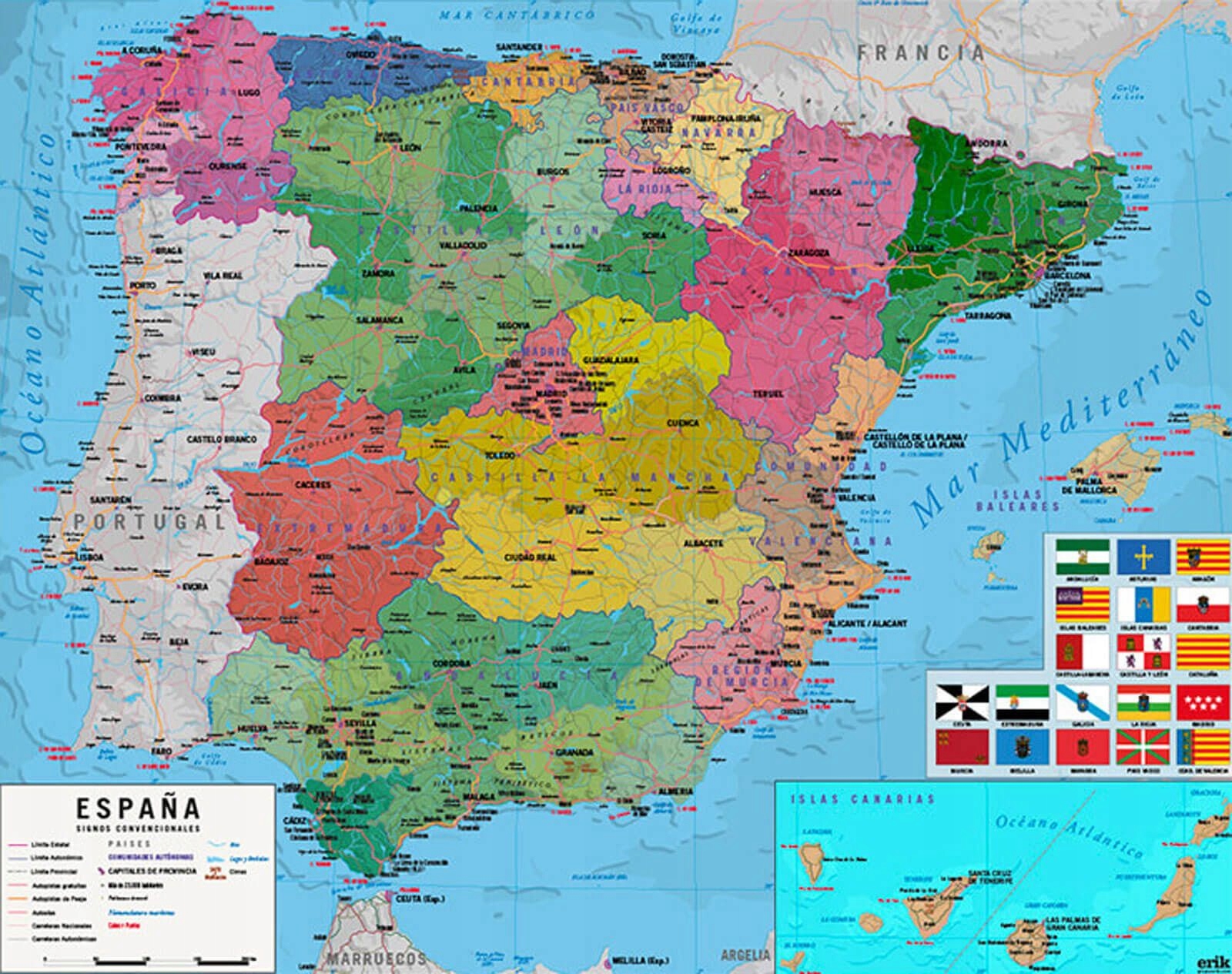 

Plakat na ścianę wersja hiszp Mapa Hiszpanii 50x40