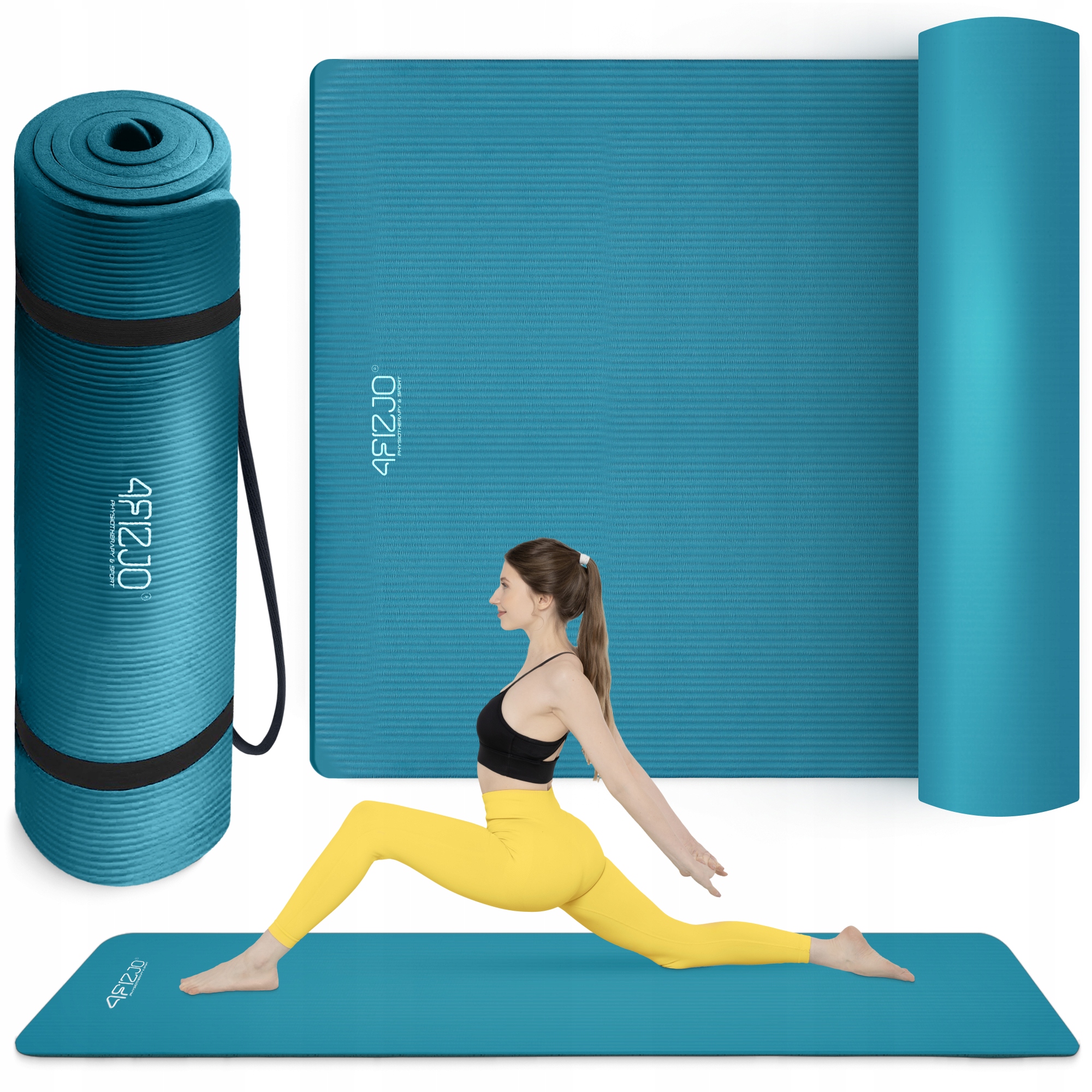 Mata Do Ćwiczeń Jogi Gimnastyczna Treningowa Fitness Uchwyt Nbr 190 × 100cm