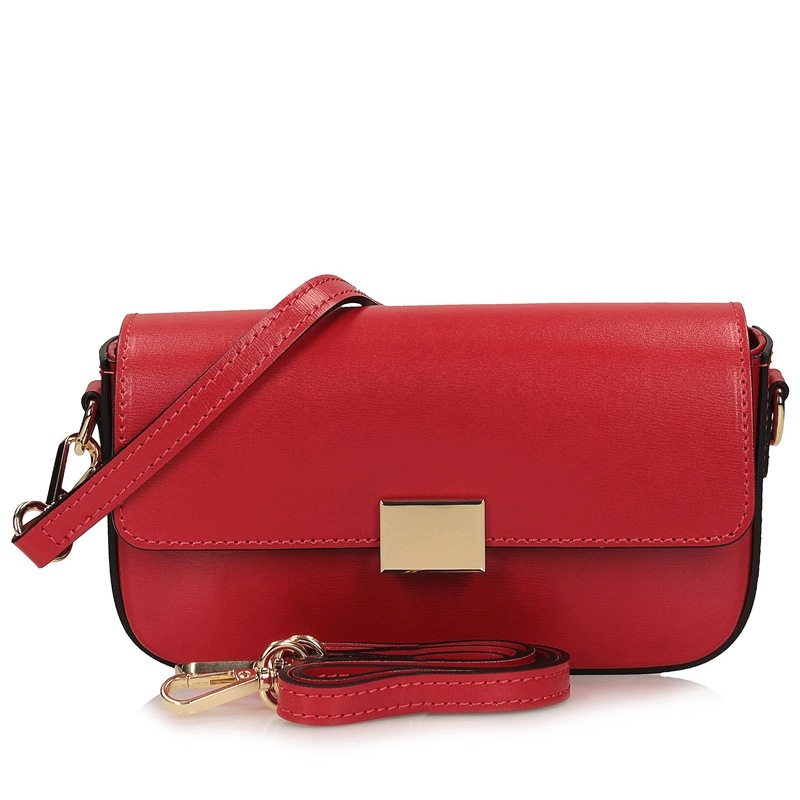 Kožená kabelka Psaníčko Červená Návštěvnická Ozdobný Pásek Toscanio G58
