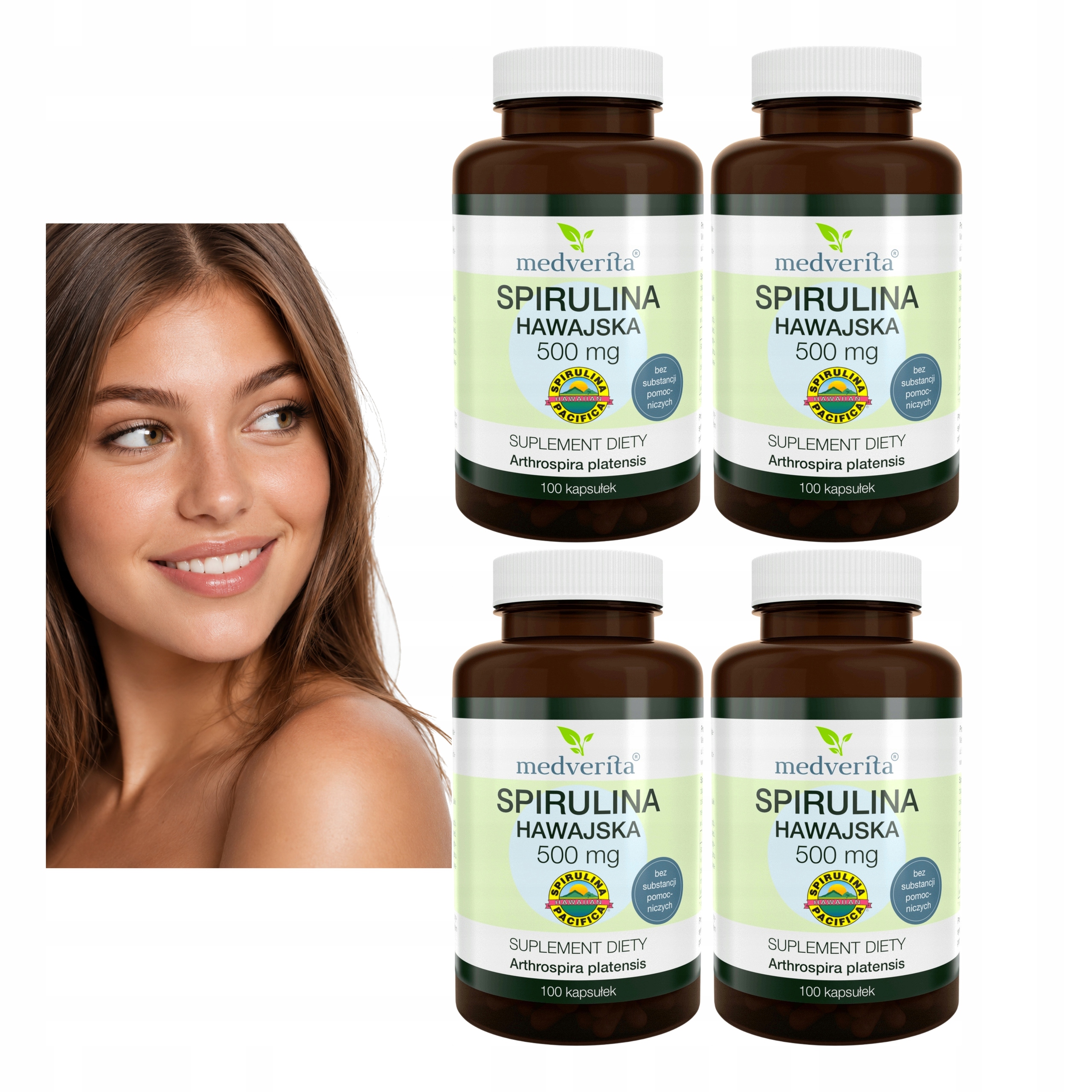 Medverita Spirulina Hawajska Pacifica 500 Mg Arthrospira Alga 100K 4x