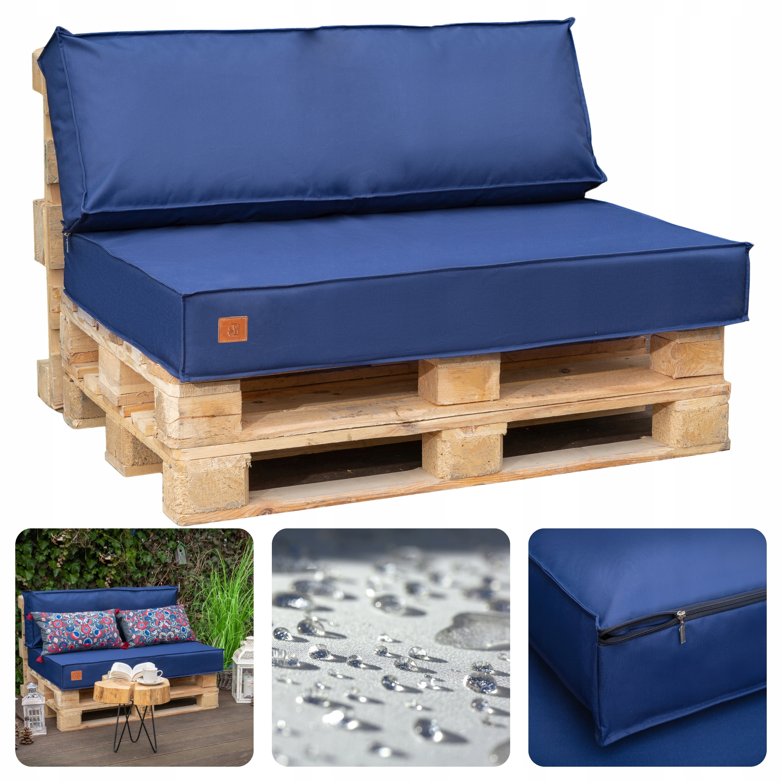 Polštáře Set na euro palety nábytek polštáře Voděodolné 120x80x15