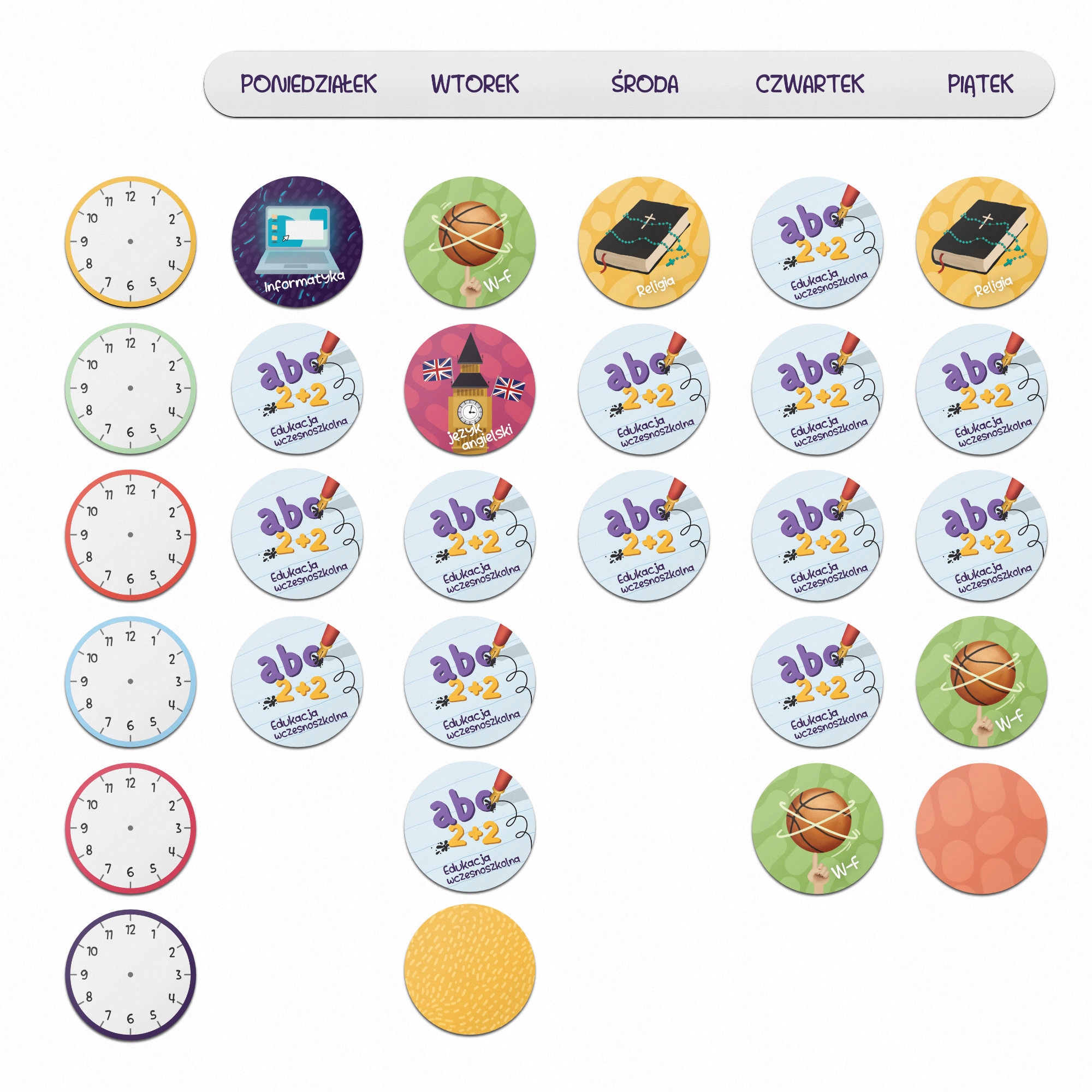 PLAN LEKCJI kolorowy ilustrowany || 31 MAGNESÓW