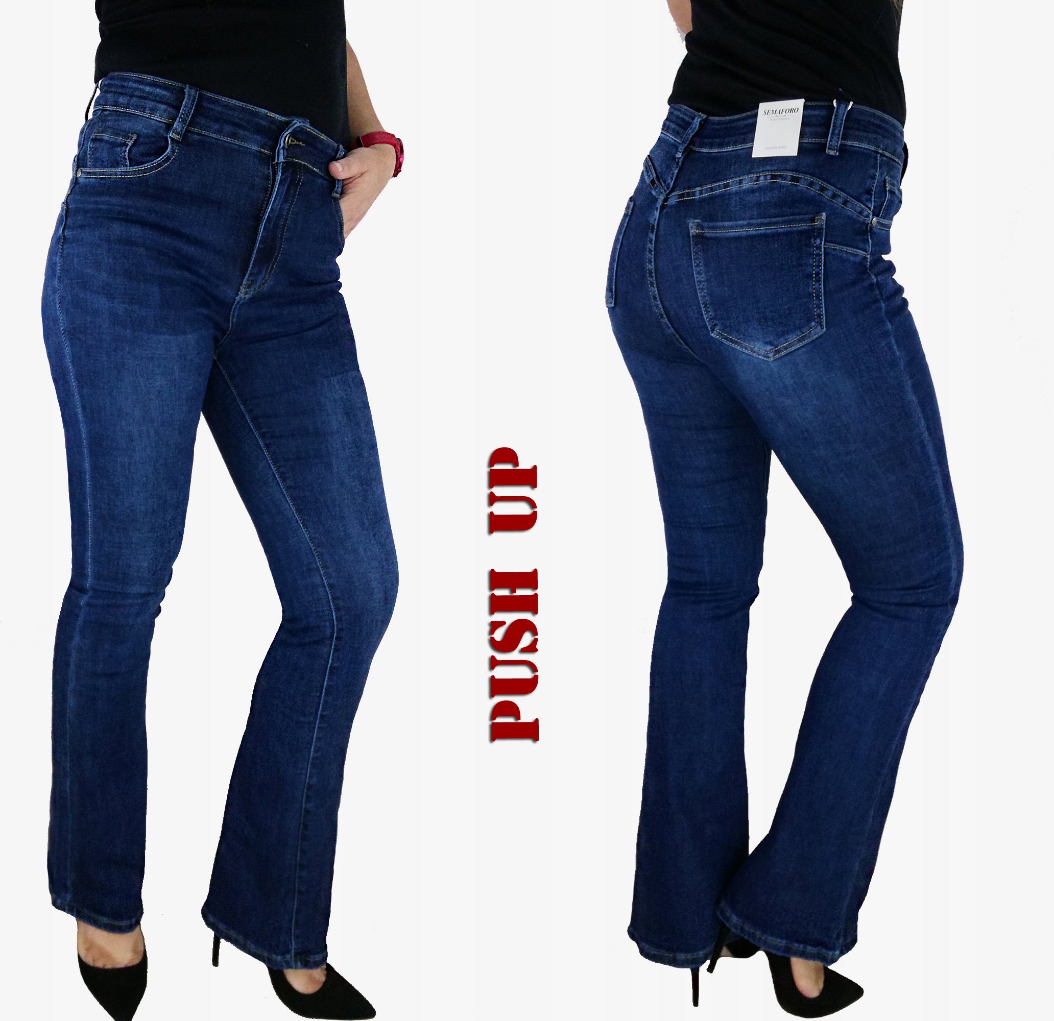 

Jeansy Dzwony Push Up Szerokie Nogawki 3XL 46