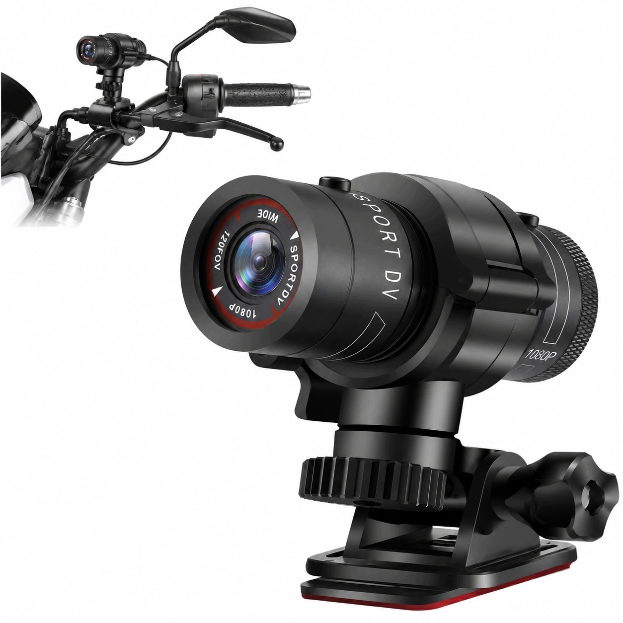 Sportowa Kamera Full Hd 1080P Na Kask Rower Motocykl Wodoodporna 120°