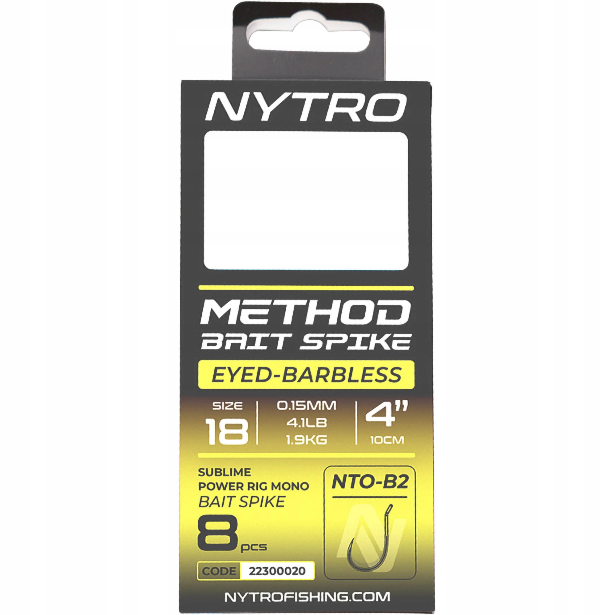 Przypony Nytro Nto B2 Barbless Method Bait Spike Roz 14 0,19mm 10cm