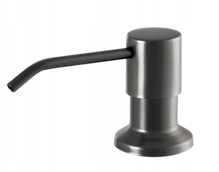 Dávkovač Do Kuchyňského Dřezu Kulatý Gun Grey Metalik Mosazná Tekutina Mýdlo