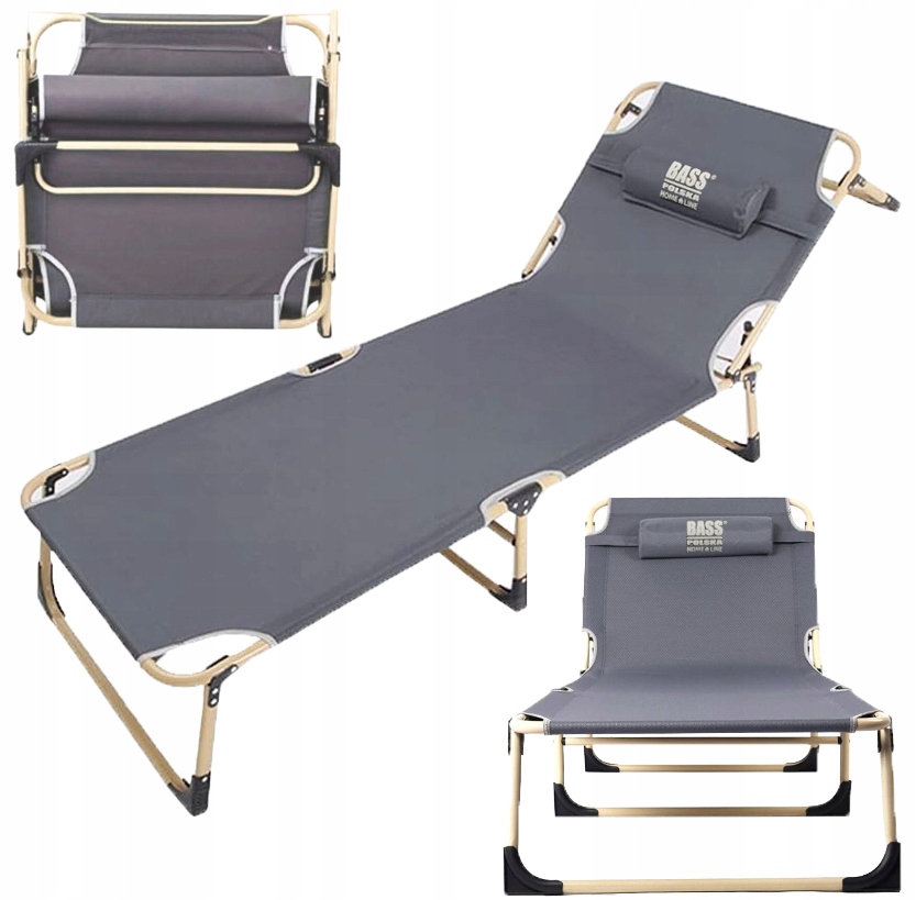 Łóżko Polowe Turystyczne Składane Leżanka Ogrodowa 193x75cm Z Regulacją