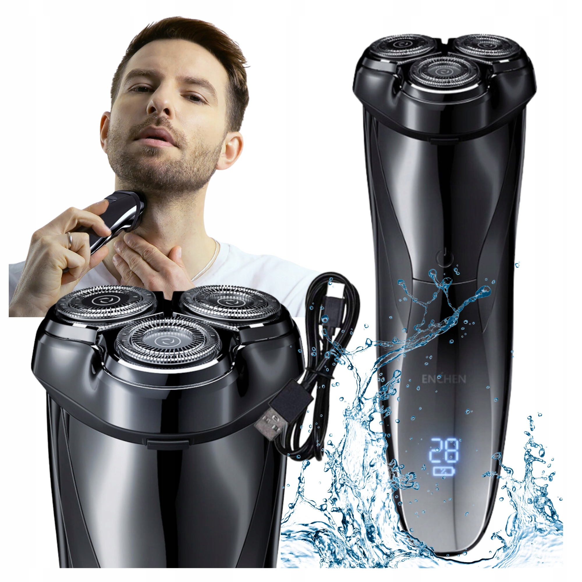 Holicí Strojek na holení vousů 3D hlava Enchen Blackstone 3