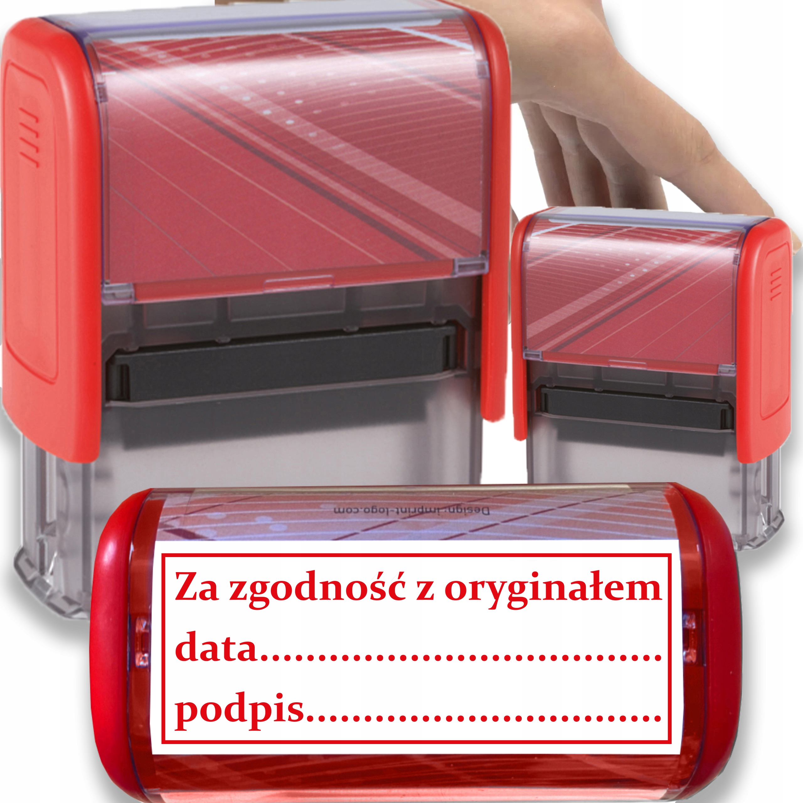 PIECZĄTKA ZA ZGODNOŚĆ Z ORYGINAŁEM TRODAT 8912 DO FIRMY BIURA CZERWONA