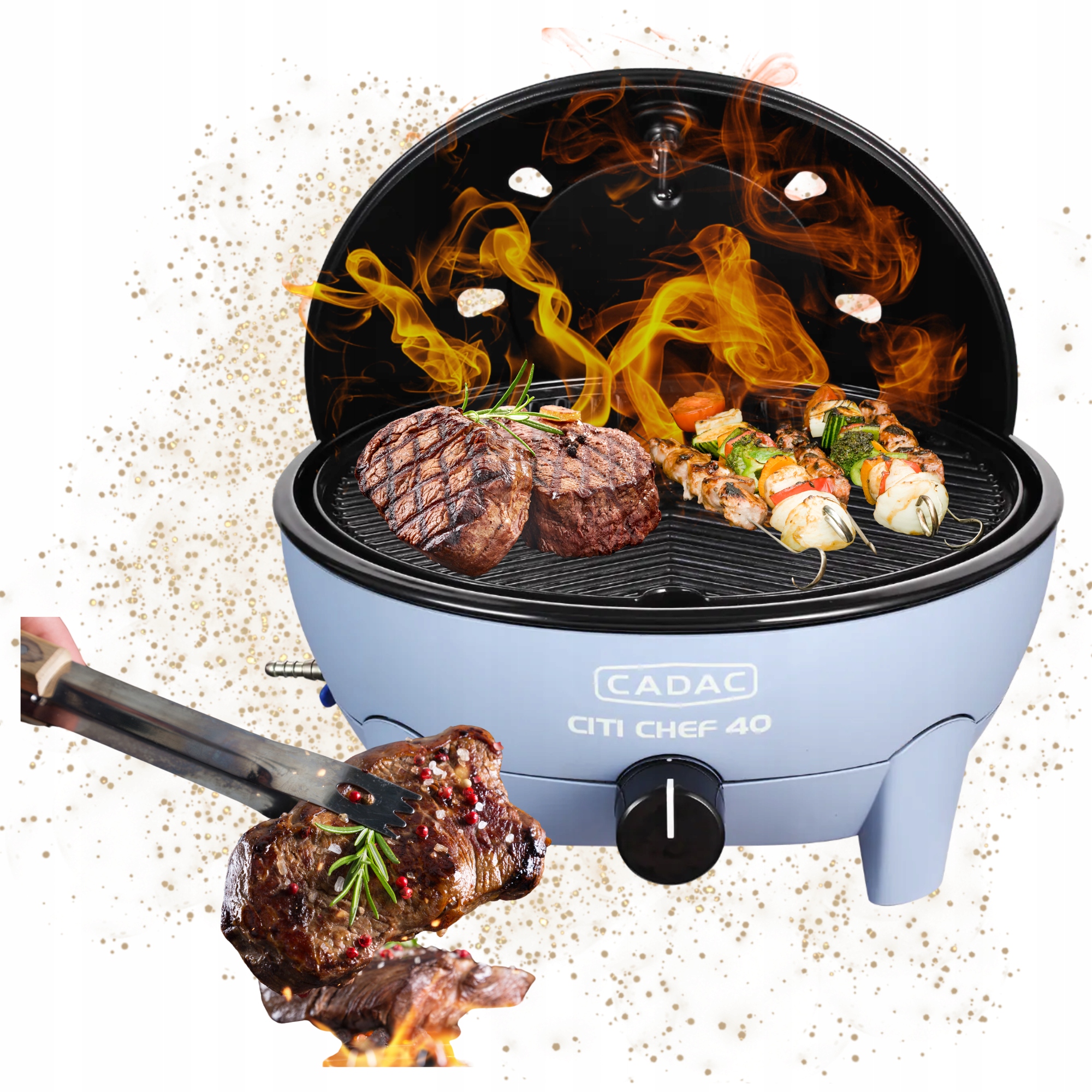 Modrý plynový Gril 38,5 cm Cadac