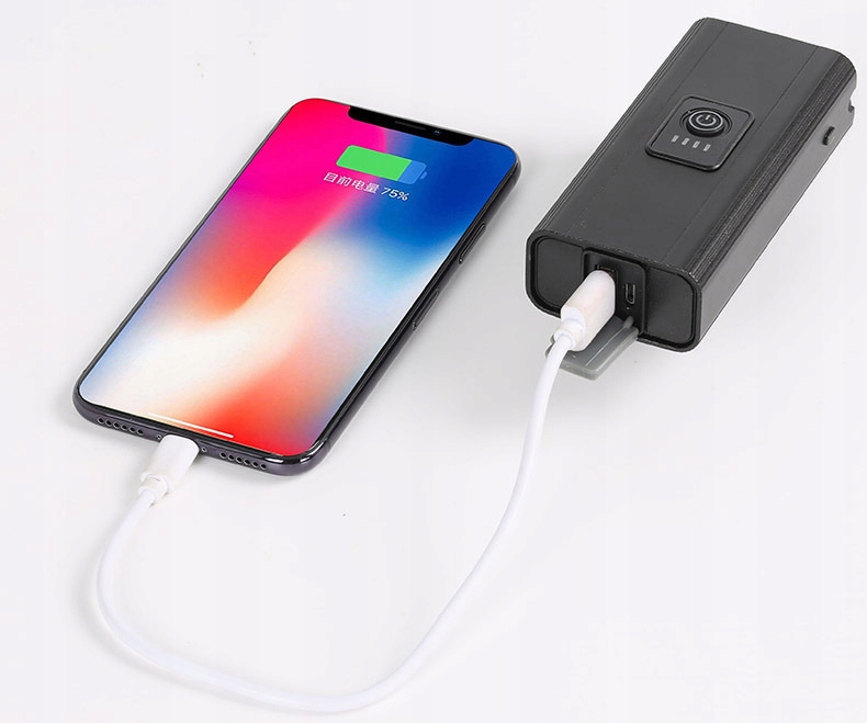 LAMPKA ROWEROWA LED PRZÓD 2200 LUMENÓW MOCNA + TYŁ oświetlenie rowerowe Zasilanie akumulator