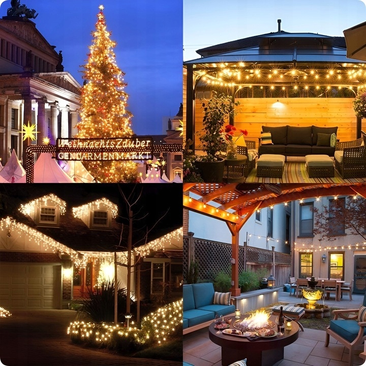 GIRLANDA SOLARNA OGRODOWA 50 LED 10 METRÓW LAMPKI SOLARNE ŻARÓWKI NA BALKON Marka inna