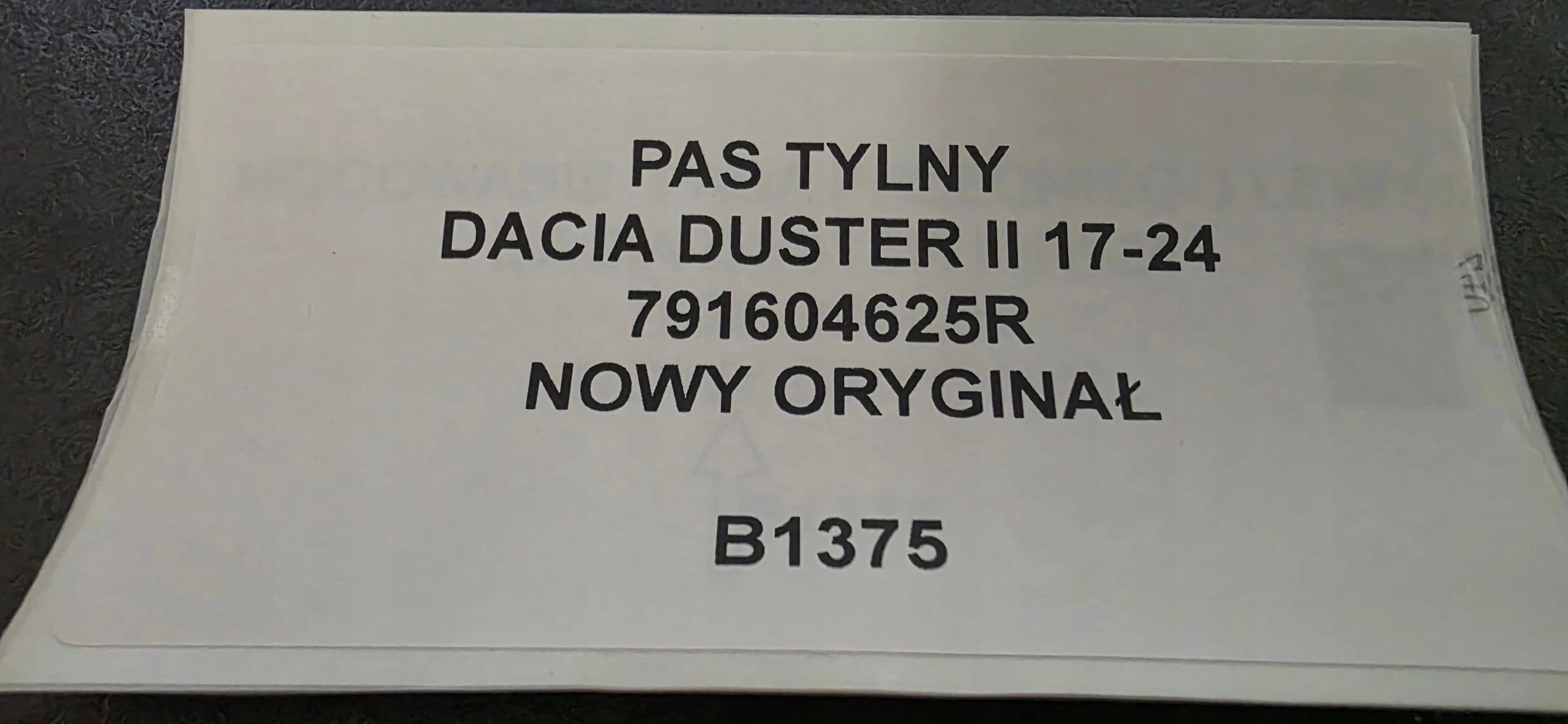 rear panel DACIA DUSTER II 17-24 new original 791604625R